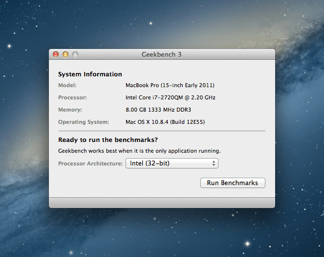 Geekbench 3 System Information